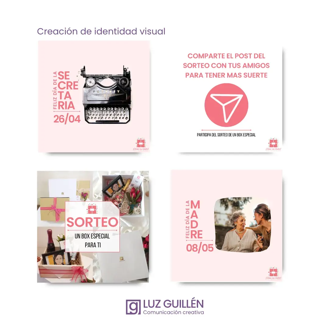 Aplicaciones de la identidad visual de ¡Cómo me Gusta!