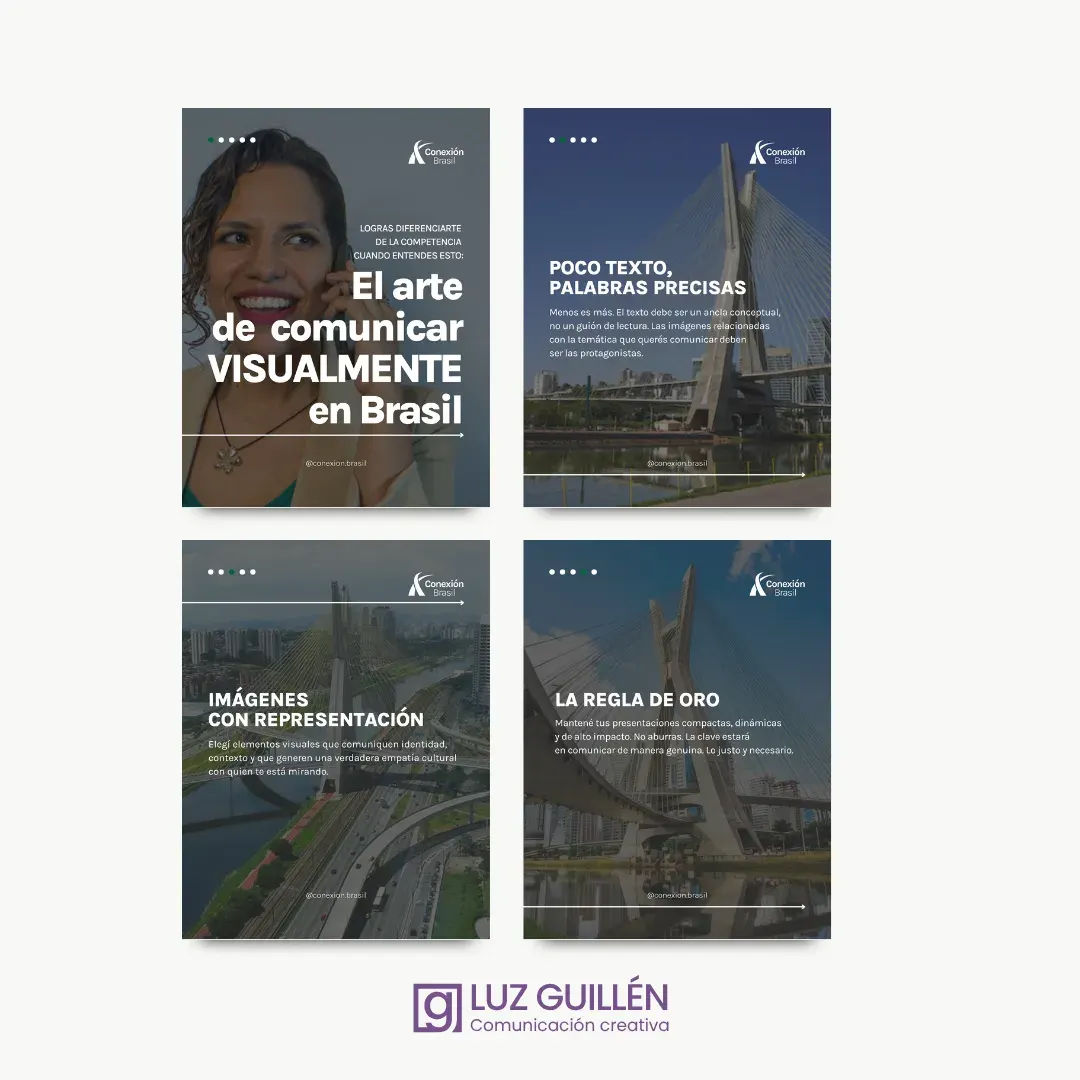 Aplicaciones de la identidad visual de Conexión Brasil
