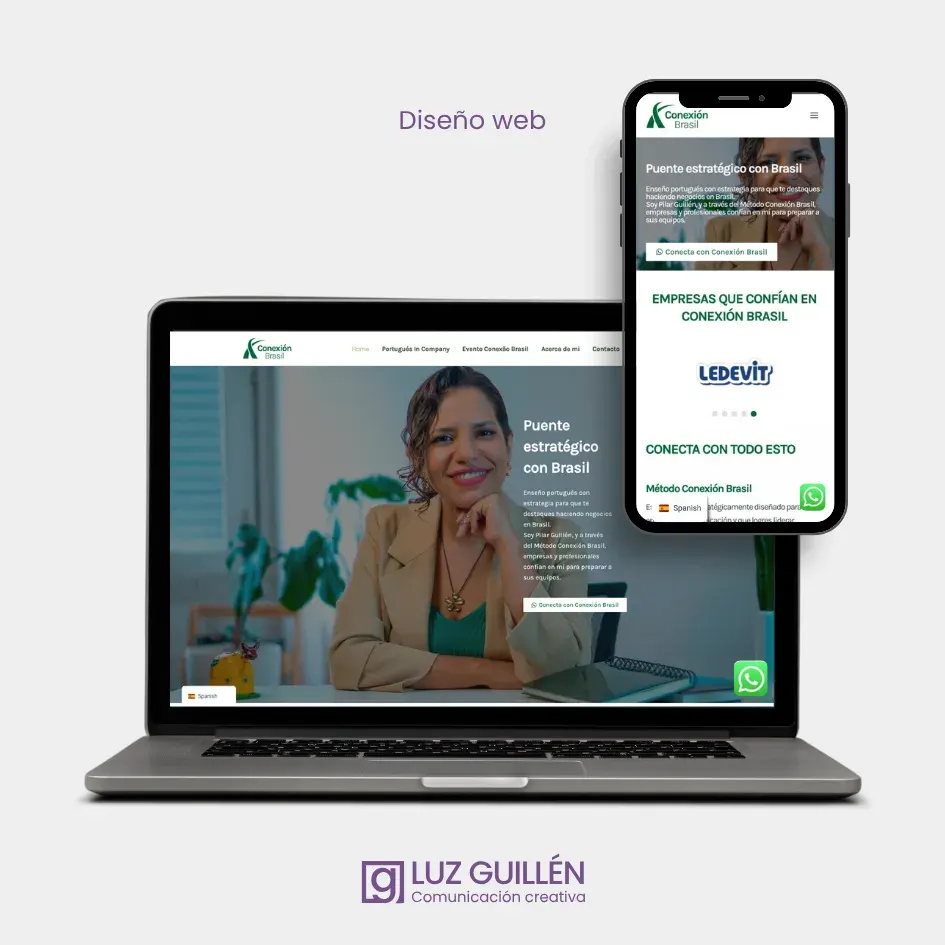 Tienda online de Conexión Brasil vista en laptop y celular
