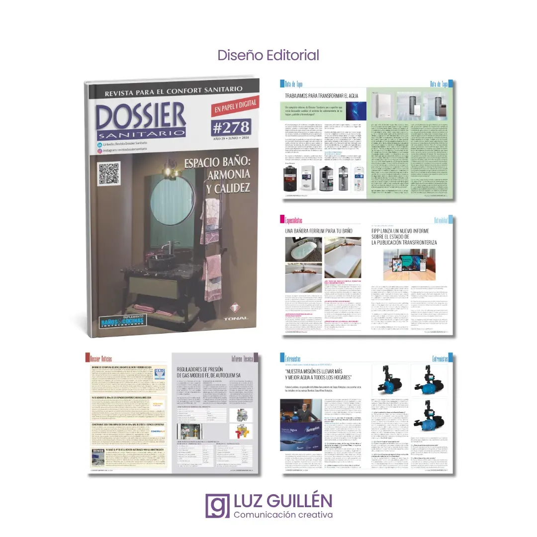 Tapa y páginas interiores de la revista Dossier Sanitario